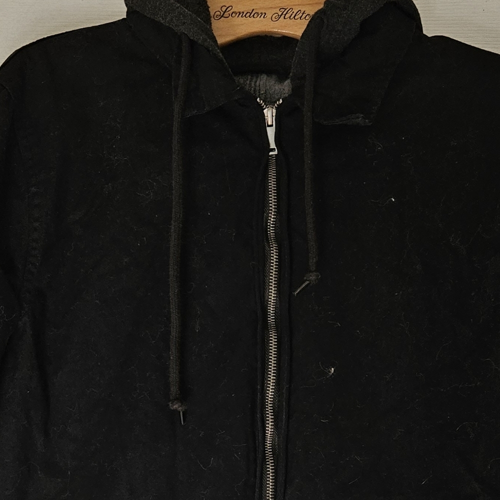 RSQ Black Hooded Men's Jacket size Small - Picture 4 of 5